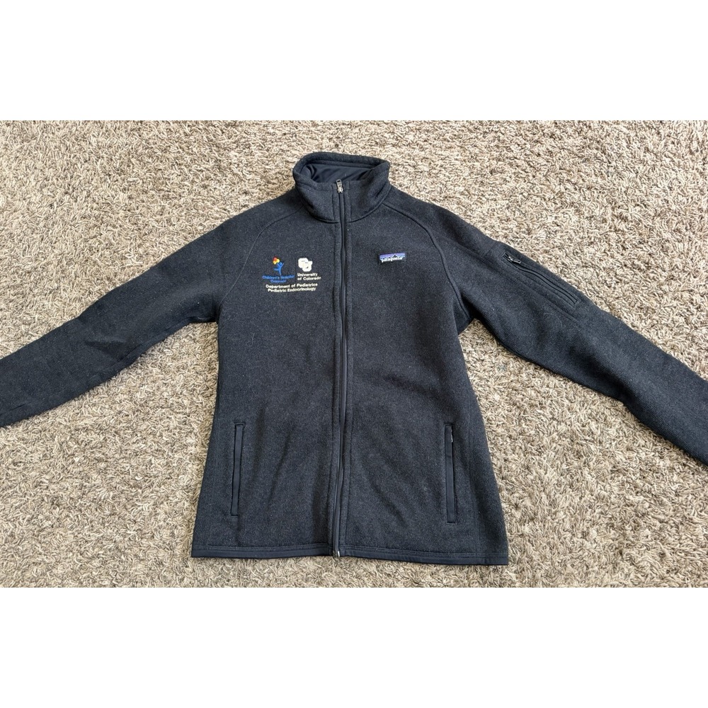 Patagonia Better Sweater Jacket Full Zip Black Univ Colorado Logo Mens Sz Medium